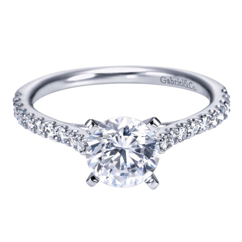 Gabriel Bridal Collection White Gold Straight Engagement Ring (0.3 ctw)