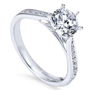 Gabriel Bridal Collection White Gold Diamond Straight Engagement Ring with Channel Setting (0.33 ctw)