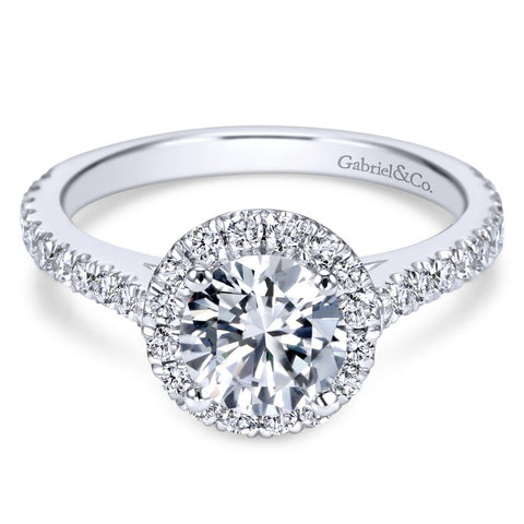 Gabriel Bridal Collection White Gold Halo Engagement Ring (0.65 ctw)