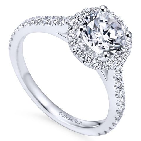 Gabriel Bridal Collection White Gold Halo Engagement Ring (0.65 ctw)