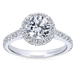 Gabriel Bridal Collection White Gold Halo Engagement Ring (0.65 ctw)