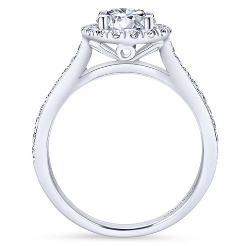 Gabriel Bridal Collection White Gold Round Diamond Halo Engagement Ring with Channel Setting (0.47 ctw)