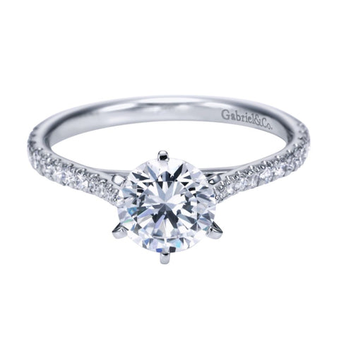 Gabriel Bridal Collection White Gold Straight Engagement Ring (0.27 ctw)