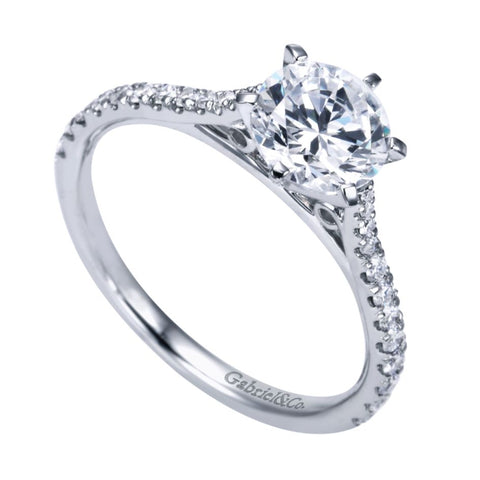 Gabriel Bridal Collection White Gold Straight Engagement Ring (0.27 ctw)