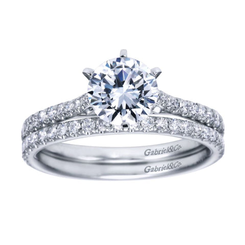 Gabriel Bridal Collection White Gold Straight Engagement Ring (0.27 ctw)