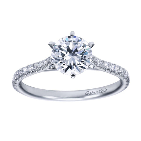 Gabriel Bridal Collection White Gold Straight Engagement Ring (0.27 ctw)