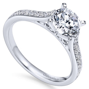 Gabriel Bridal Collection White Gold Diamond Straight Channel Engagement Ring (0.28 ctw)