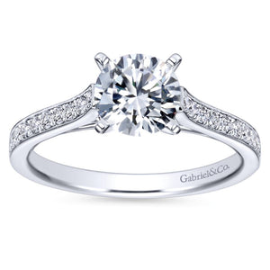 Gabriel Bridal Collection White Gold Diamond Straight Channel Engagement Ring (0.28 ctw)