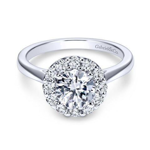 Gabriel Contemporary Collection White Gold Halo Engagement Ring (0.42 CTW)