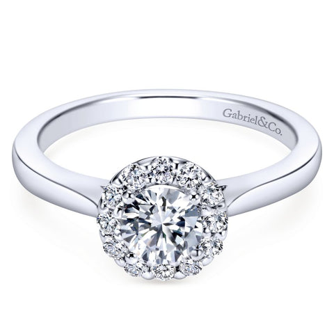 Gabriel Bridal Collection White Gold Halo Engagement Ring (0.22 ctw)