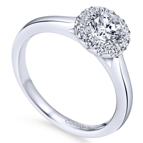 Gabriel Bridal Collection White Gold Halo Engagement Ring (0.22 ctw)