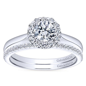 Gabriel Bridal Collection White Gold Halo Engagement Ring (0.22 ctw)