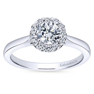 Gabriel Bridal Collection White Gold Halo Engagement Ring (0.22 ctw)