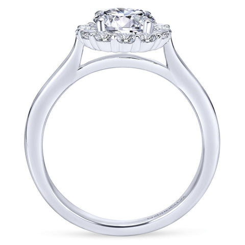 Gabriel Bridal Collection White Gold Bold Diamond Halo Rounded Shank Engagement Ring (0.42 ctw)