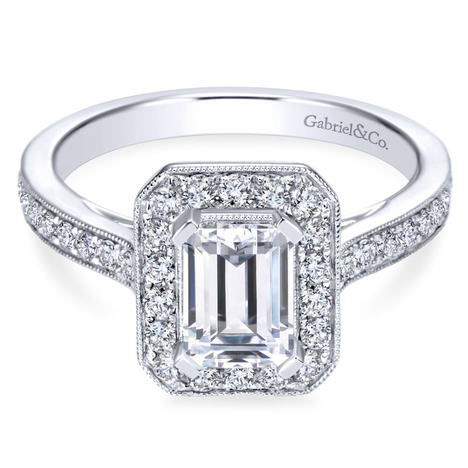 0.15 Carat (ctw) 14 ct White Gold Noble Cut Diamond Star Shaped 5 Stone  Ladies Bridal Engagement Ring