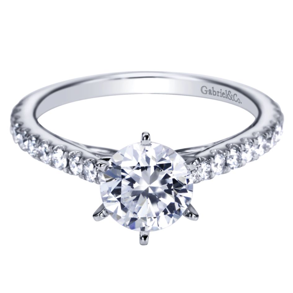 Gabriel Bridal Collection White Gold Straight Engagement Ring (0.36 ctw)
