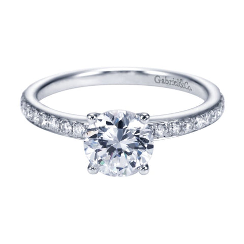 Gabriel Bridal Collection White Gold Straight Engagement Ring (0.25 ctw)