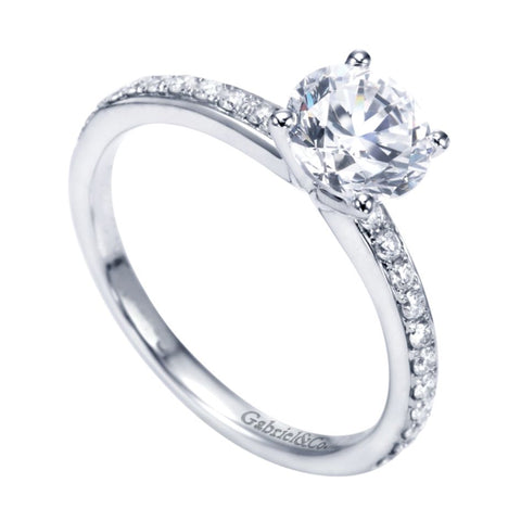 Gabriel Bridal Collection White Gold Straight Engagement Ring (0.25 ctw)