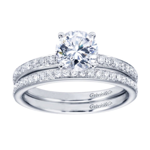 Gabriel Bridal Collection White Gold Straight Engagement Ring (0.25 ctw)