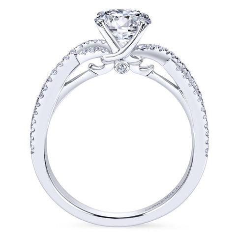 Gabriel Bridal Collection White Gold Diamond Diamond Accent Criss Cross Engagement Ring (0.22 ctw)