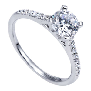 Gabriel Bridal Collection White Gold Straight Engagement Ring (0.16 ctw)