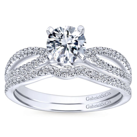 Gabriel Bridal Collection White Gold Split Shank Engagement Ring (0.19 ctw)