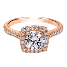 Load image into Gallery viewer, Gabriel Bridal Collection Rose Gold Halo Engagement Ring (0.39 ctw)