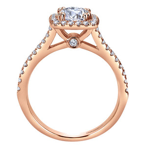 Gabriel Bridal Collection Rose Gold Halo Engagement Ring (0.39 ctw)