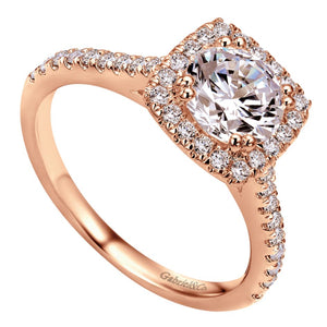 Gabriel Bridal Collection Rose Gold Halo Engagement Ring (0.39 ctw)
