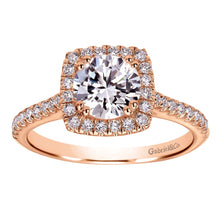 Load image into Gallery viewer, Gabriel Bridal Collection Rose Gold Halo Engagement Ring (0.39 ctw)