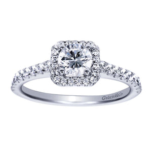 Gabriel Bridal Collection White Gold Halo Engagement Ring (0.37 ctw)