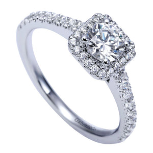 Gabriel Bridal Collection White Gold Halo Engagement Ring (0.37 ctw)