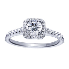 Load image into Gallery viewer, Gabriel Bridal Collection White Gold Halo Engagement Ring (0.37 ctw)