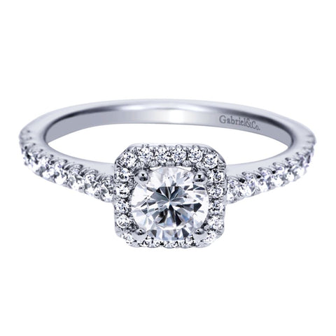 Gabriel Bridal Collection White Gold Halo Engagement Ring (0.36 ctw)