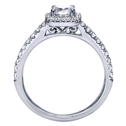 Gabriel Bridal Collection White Gold Halo Engagement Ring (0.36 ctw)