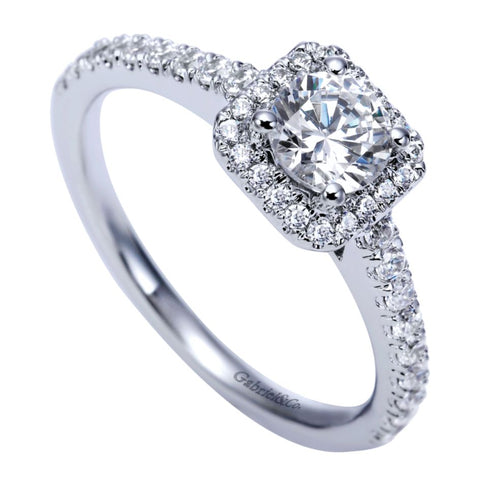 Gabriel Bridal Collection White Gold Halo Engagement Ring (0.36 ctw)