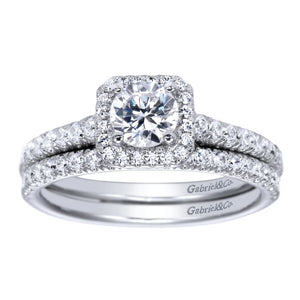 Gabriel Bridal Collection White Gold Halo Engagement Ring (0.36 ctw)