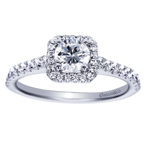 Gabriel Bridal Collection White Gold Halo Engagement Ring (0.36 ctw)