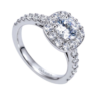 Gabriel Bridal Collection White Gold Halo Engagement Ring (0.84 ctw)