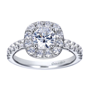 Gabriel Bridal Collection White Gold Halo Engagement Ring (0.84 ctw)