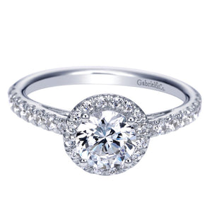 Gabriel Bridal Collection White Gold Halo Engagement Ring (0.41 ctw)