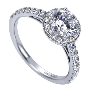 Gabriel Bridal Collection White Gold Halo Engagement Ring (0.41 ctw)
