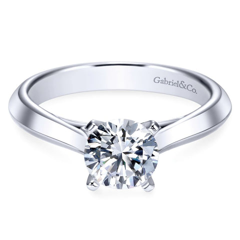 Gabriel Bridal Collection White Gold Solitaire Knife Edge Engagement Ring