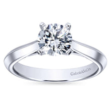 Load image into Gallery viewer, Gabriel Bridal Collection White Gold Solitaire Knife Edge Engagement Ring