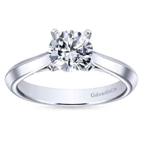 Gabriel Bridal Collection White Gold Solitaire Knife Edge Engagement Ring