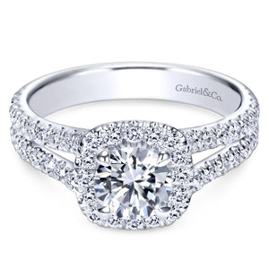 Gabriel Bridal Collection White Gold Halo Engagement Ring (0.78 ctw)