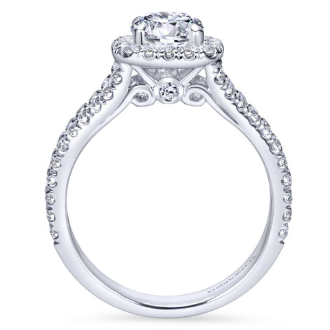 Gabriel Bridal Collection White Gold Halo Engagement Ring (0.78 ctw)