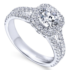 Gabriel Bridal Collection White Gold Halo Engagement Ring (0.78 ctw)
