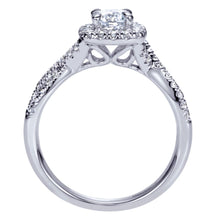 Load image into Gallery viewer, Gabriel Bridal Collection White Gold Halo Engagement Ring (0.4 ctw)