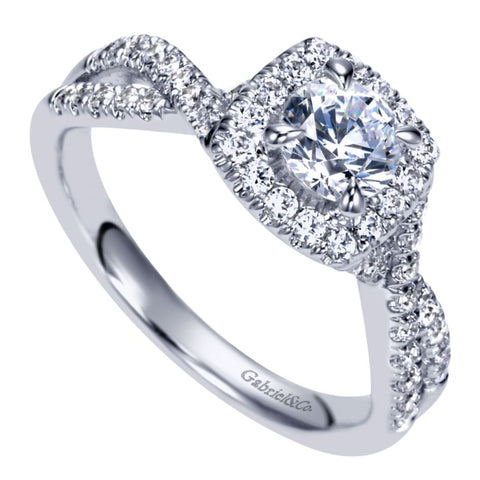 Gabriel Bridal Collection White Gold Halo Engagement Ring (0.4 ctw)